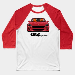 Fiat 124 Spider - Red Baseball T-Shirt